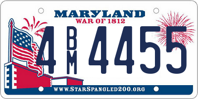 MD license plate 4BM4455