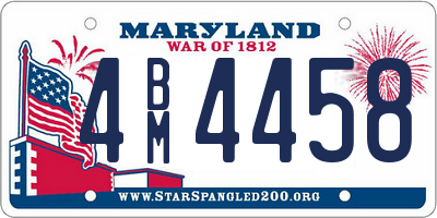 MD license plate 4BM4458