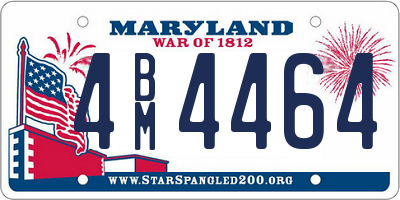 MD license plate 4BM4464
