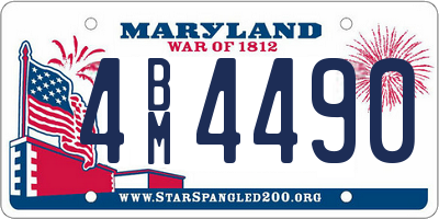 MD license plate 4BM4490