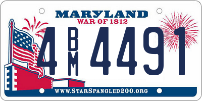 MD license plate 4BM4491