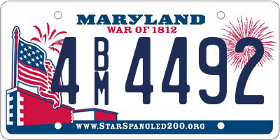 MD license plate 4BM4492
