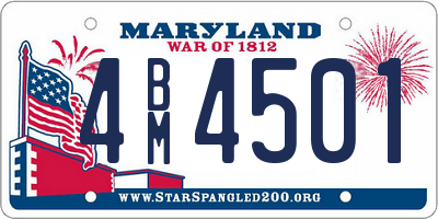 MD license plate 4BM4501