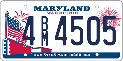 MD license plate 4BM4505