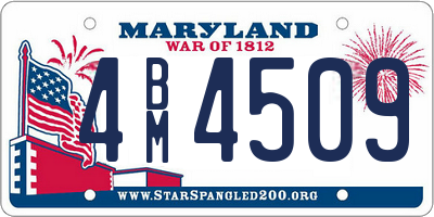 MD license plate 4BM4509
