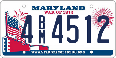 MD license plate 4BM4512