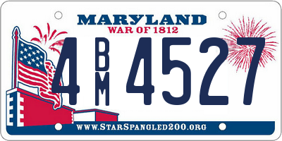 MD license plate 4BM4527