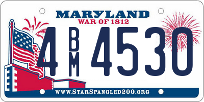 MD license plate 4BM4530