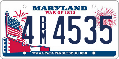 MD license plate 4BM4535
