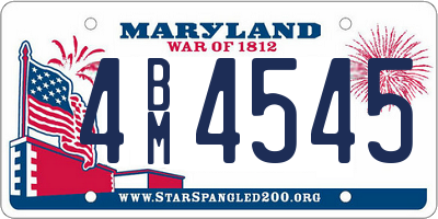 MD license plate 4BM4545