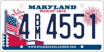 MD license plate 4BM4551