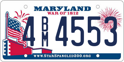 MD license plate 4BM4553