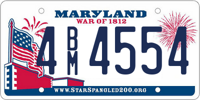 MD license plate 4BM4554