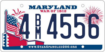 MD license plate 4BM4556