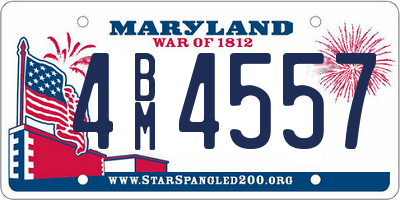 MD license plate 4BM4557