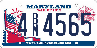 MD license plate 4BM4565