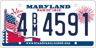MD license plate 4BM4591