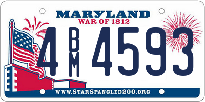 MD license plate 4BM4593