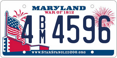 MD license plate 4BM4596