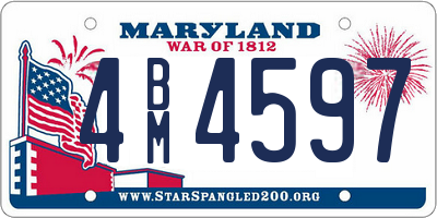 MD license plate 4BM4597