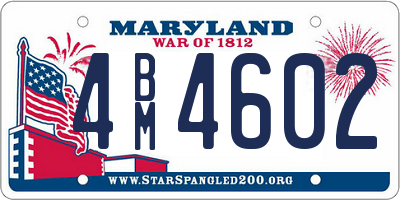 MD license plate 4BM4602