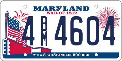 MD license plate 4BM4604