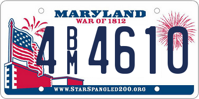 MD license plate 4BM4610