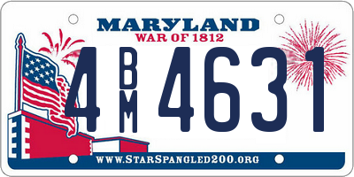 MD license plate 4BM4631