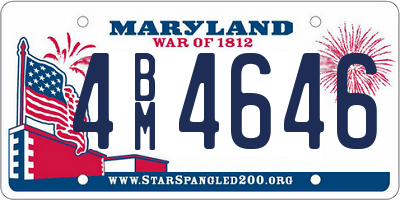 MD license plate 4BM4646