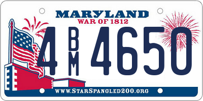 MD license plate 4BM4650