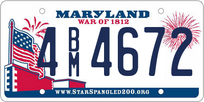 MD license plate 4BM4672