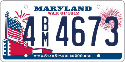 MD license plate 4BM4673
