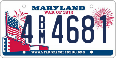 MD license plate 4BM4681