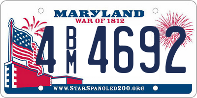 MD license plate 4BM4692