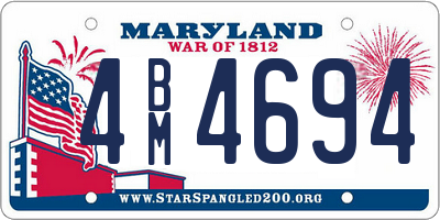 MD license plate 4BM4694