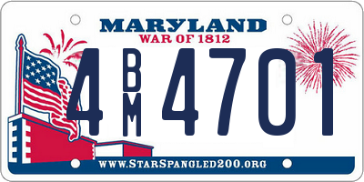 MD license plate 4BM4701