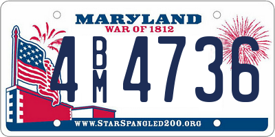 MD license plate 4BM4736
