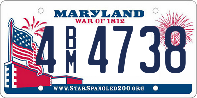 MD license plate 4BM4738