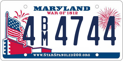 MD license plate 4BM4744