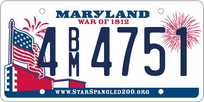 MD license plate 4BM4751