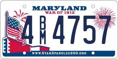 MD license plate 4BM4757
