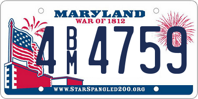 MD license plate 4BM4759