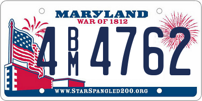 MD license plate 4BM4762