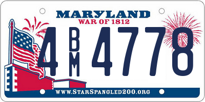 MD license plate 4BM4778
