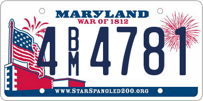 MD license plate 4BM4781