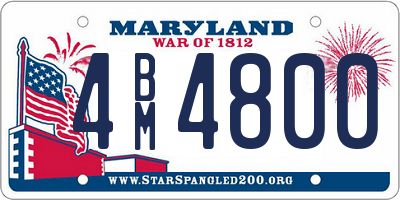 MD license plate 4BM4800