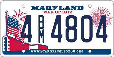 MD license plate 4BM4804