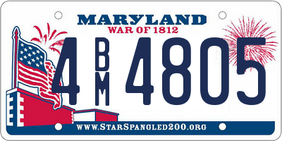 MD license plate 4BM4805