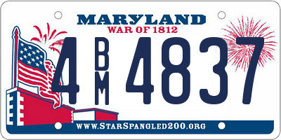 MD license plate 4BM4837