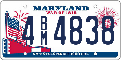 MD license plate 4BM4838
